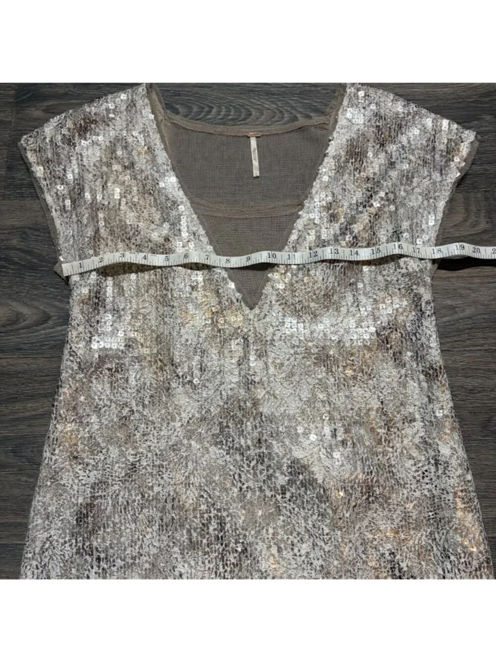 Free People Midnight Dreamer Shattered Glass Mini Sequin Dress XS Gold Party